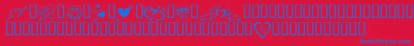KrValentines2006Four Font – Blue Fonts on Red Background