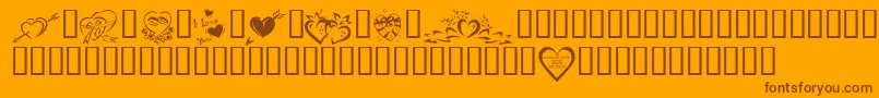 KrValentines2006Four Font – Brown Fonts on Orange Background