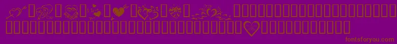 KrValentines2006Four Font – Brown Fonts on Purple Background