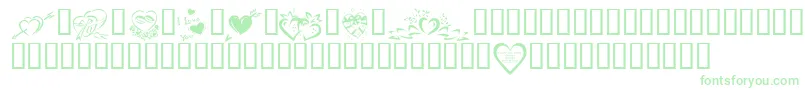 KrValentines2006Four Font – Green Fonts on White Background