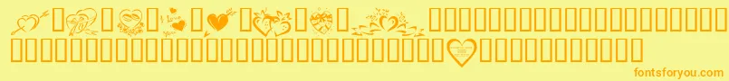 KrValentines2006Four Font – Orange Fonts on Yellow Background
