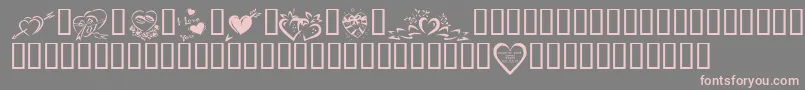 KrValentines2006Four-Schriftart – Rosa Schriften auf grauem Hintergrund