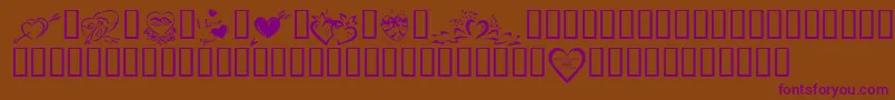 Шрифт KrValentines2006Four – фиолетовые шрифты на коричневом фоне