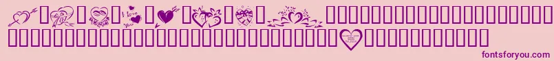 KrValentines2006Four-Schriftart – Violette Schriften auf rosa Hintergrund