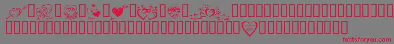 KrValentines2006Four Font – Red Fonts on Gray Background