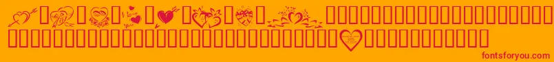 KrValentines2006Four Font – Red Fonts on Orange Background