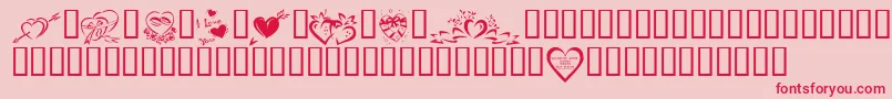 KrValentines2006Four-Schriftart – Rote Schriften auf rosa Hintergrund