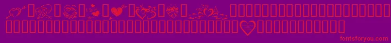 KrValentines2006Four-fontti – punaiset fontit violetilla taustalla