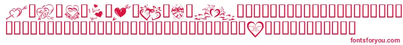 KrValentines2006Four Font – Red Fonts on White Background