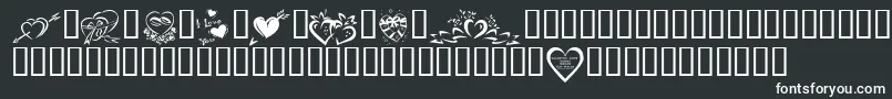 KrValentines2006Four Font – White Fonts on Black Background