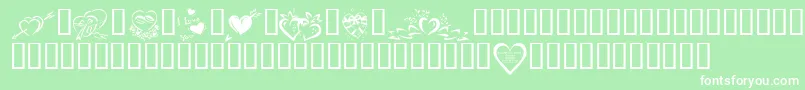 KrValentines2006Four-Schriftart – Weiße Schriften auf grünem Hintergrund