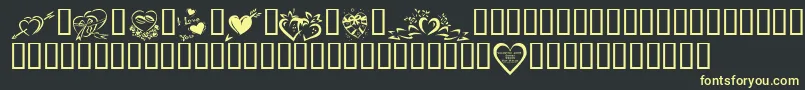 Шрифт KrValentines2006Four – жёлтые шрифты на чёрном фоне