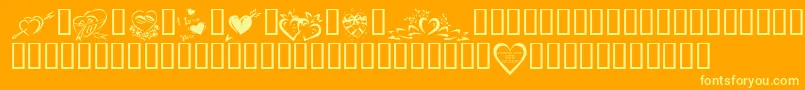 KrValentines2006Four-Schriftart – Gelbe Schriften auf orangefarbenem Hintergrund