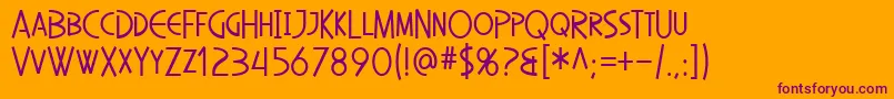 SfDiegoSansCondensed Font – Purple Fonts on Orange Background