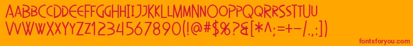SfDiegoSansCondensed Font – Red Fonts on Orange Background