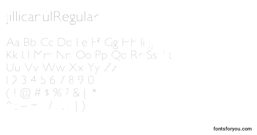 Schriftart JillicanulRegular – Alphabet, Zahlen, spezielle Symbole