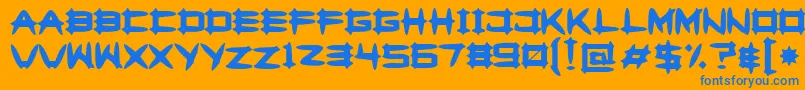 Greghorii Font – Blue Fonts on Orange Background