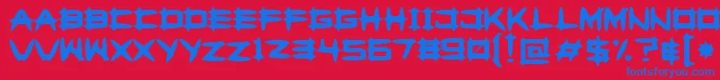 Greghorii Font – Blue Fonts on Red Background