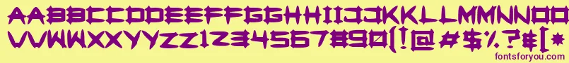 Greghorii Font – Purple Fonts on Yellow Background