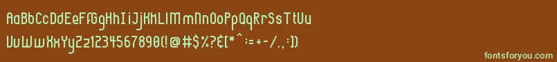 Highbrow-Schriftart – Grüne Schriften auf braunem Hintergrund