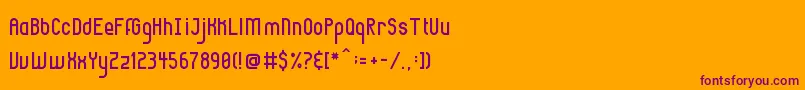 フォントHighbrow – オレンジの背景に紫のフォント