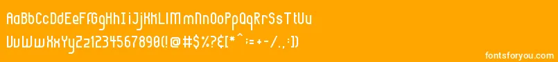 Highbrow Font – White Fonts on Orange Background