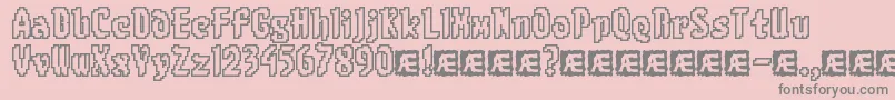 8bitlimo-Schriftart – Graue Schriften auf rosa Hintergrund