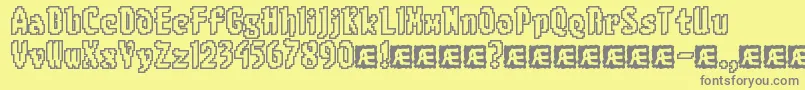 8bitlimo-Schriftart – Graue Schriften auf gelbem Hintergrund