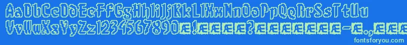 8bitlimo Font – Green Fonts on Blue Background