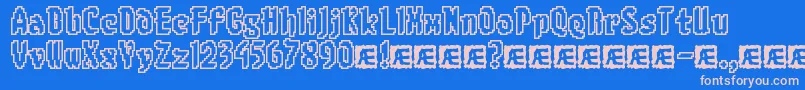 8bitlimo Font – Pink Fonts on Blue Background