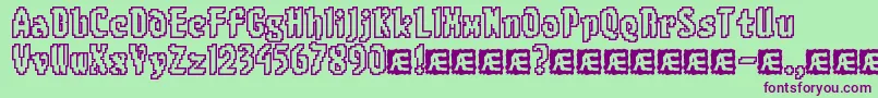 8bitlimo-Schriftart – Violette Schriften auf grünem Hintergrund