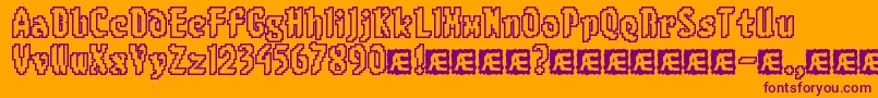 8bitlimo-Schriftart – Violette Schriften auf orangefarbenem Hintergrund