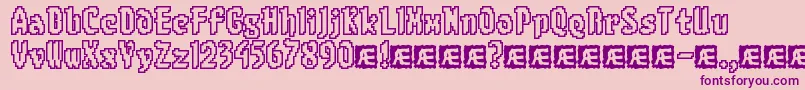 8bitlimo-Schriftart – Violette Schriften auf rosa Hintergrund