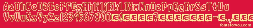 8bitlimo Font – Yellow Fonts on Red Background