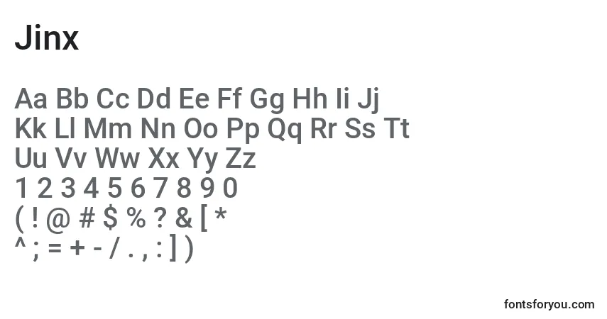 Шрифт Jinx – алфавит, цифры, специальные символы