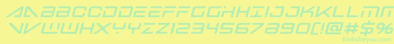 Bansheepilotblackital Font – Green Fonts on Yellow Background