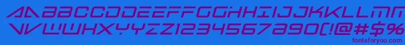 Bansheepilotblackital Font – Purple Fonts on Blue Background