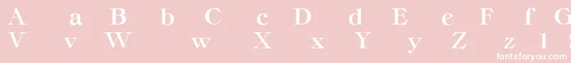 Fonte ClassicaHeavyRegular – fontes brancas em um fundo rosa