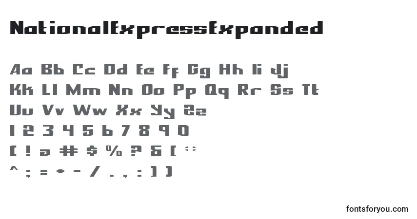 NationalExpressExpanded Font – alphabet, numbers, special characters