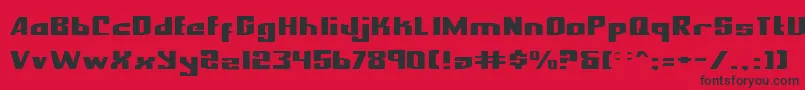 NationalExpressExpanded-Schriftart – Schwarze Schriften auf rotem Hintergrund