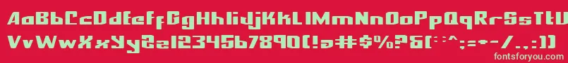 フォントNationalExpressExpanded – 赤い背景に緑の文字