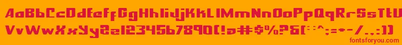 NationalExpressExpanded Font – Red Fonts on Orange Background