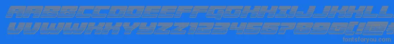 Шрифт Cruiserfortresschromeital – серые шрифты на синем фоне