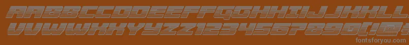 フォントCruiserfortresschromeital – 茶色の背景に灰色の文字
