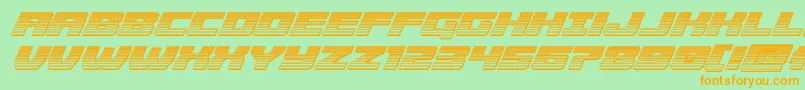 Cruiserfortresschromeital-Schriftart – Orangefarbene Schriften auf grünem Hintergrund