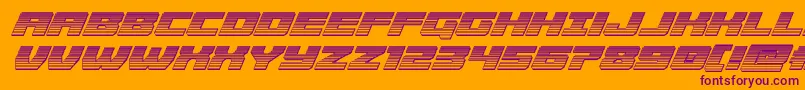 Fonte Cruiserfortresschromeital – fontes roxas em um fundo laranja