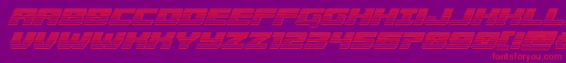 Czcionka Cruiserfortresschromeital – czerwone czcionki na fioletowym tle