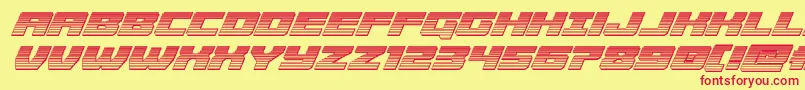 フォントCruiserfortresschromeital – 赤い文字の黄色い背景