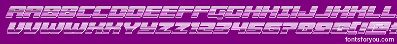 Czcionka Cruiserfortresschromeital – białe czcionki na fioletowym tle