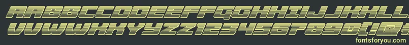 Fonte Cruiserfortresschromeital – fontes amarelas em um fundo preto